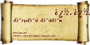 Árpád Ádám névjegykártya